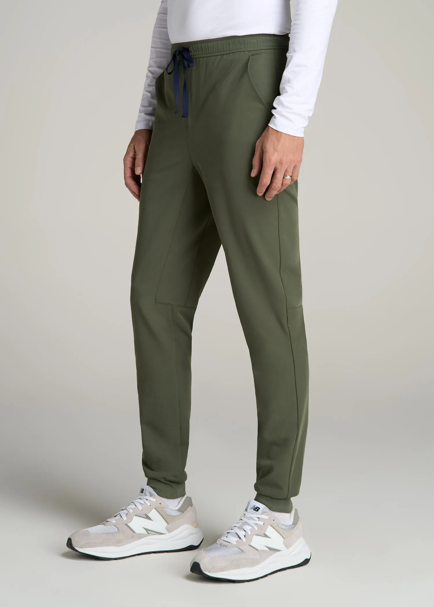 Scrub Joggers for Tall Men in Clover Green