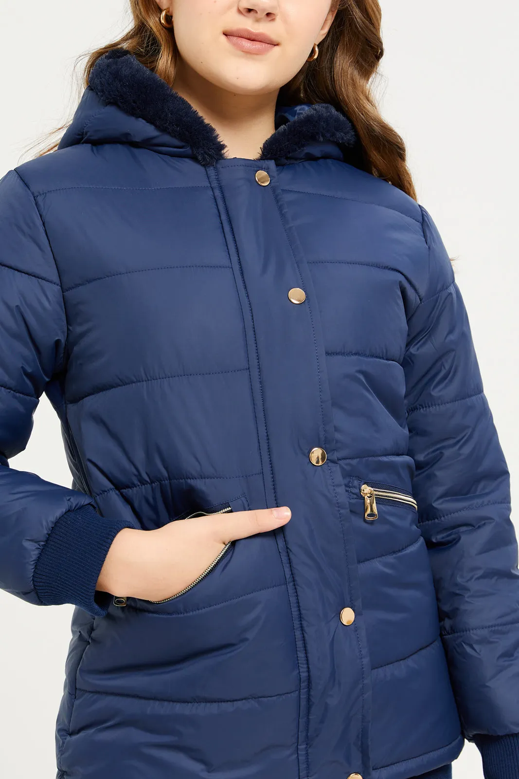 Senior Girls Navy Hooded Jacket