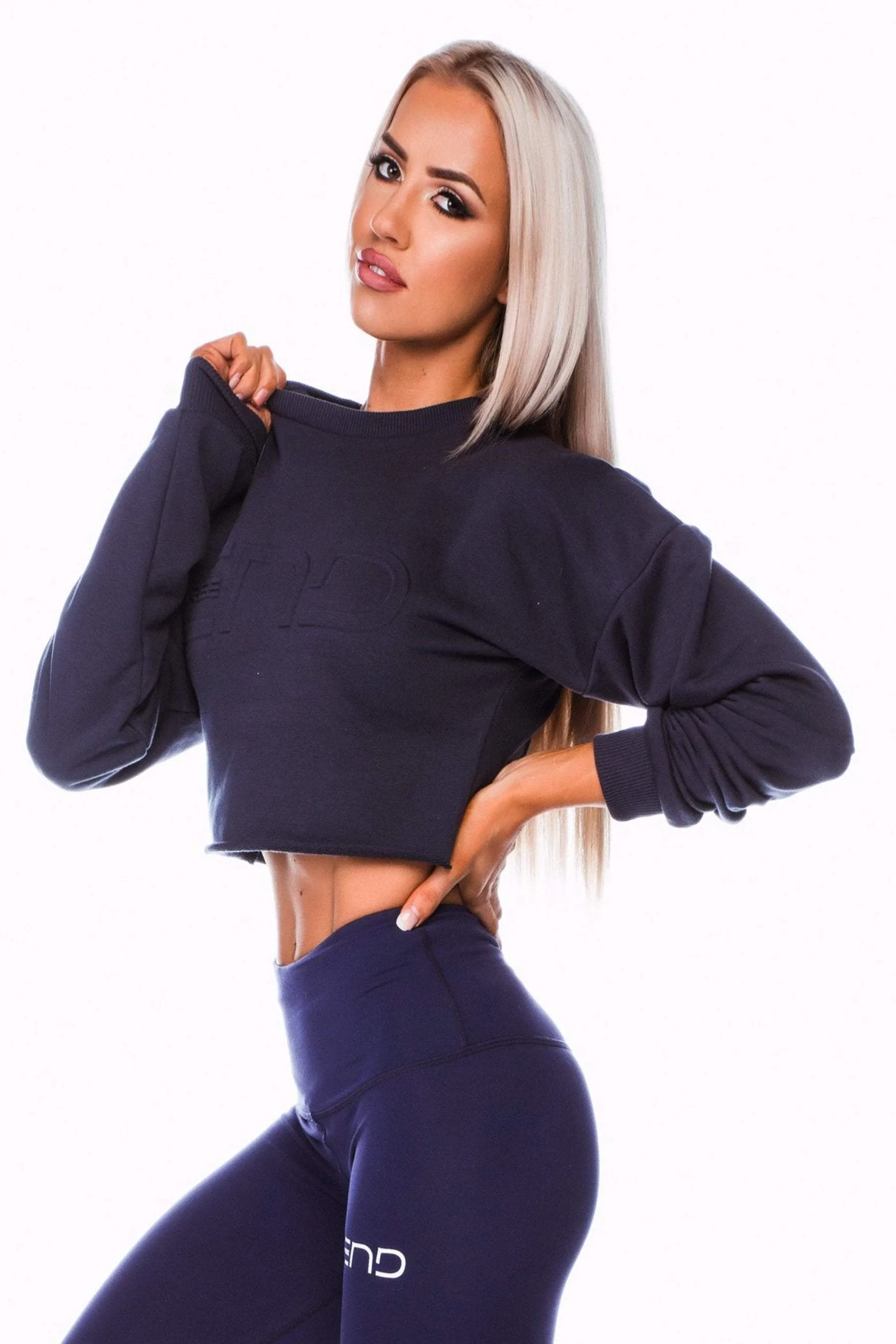 SHORTY CROP JUMPER - NAVY