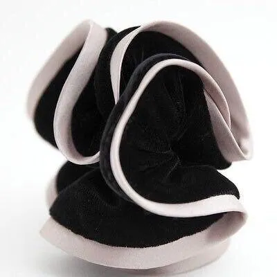 silk velvet scrunchies solid Color Trim Two Tone Premium elastic hair tie women accessory