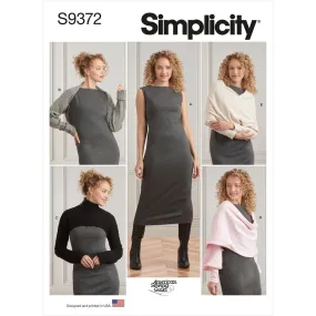 Simplicity Sewing Pattern S9372 Misses' Knit Dress and Shrugs