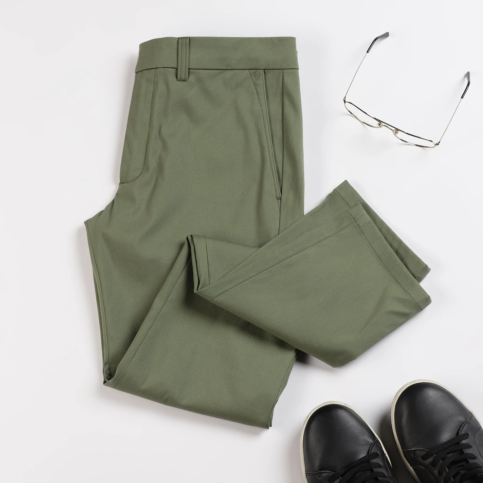 Slim Fit Luxe Chinos - Olivine Green