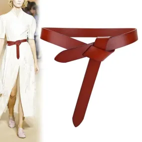 Soft Leather Knotted Strap Belt - Fashion-forward, Versatile, and Comfortable