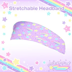 Starry Party Purple Stretchable Headband [Made To Order]