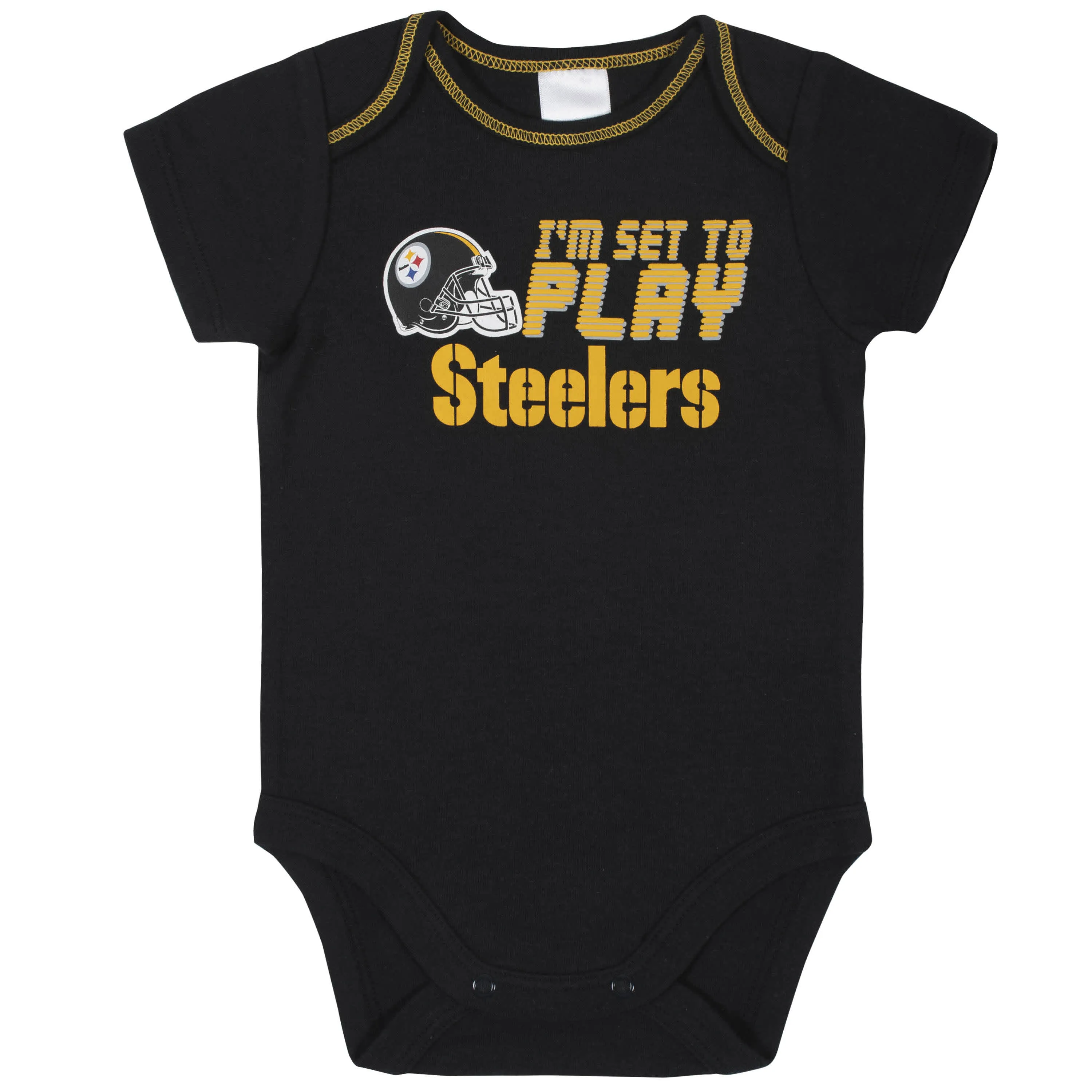 Steelers Baby Boys 3-Piece Bodysuit, Sleep 'N Play, and Cap Set