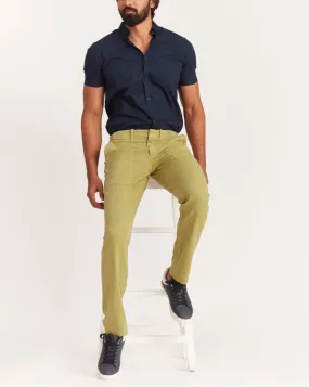 Straight Fit Garment Dyed Outdoor Chinos - Light Olive