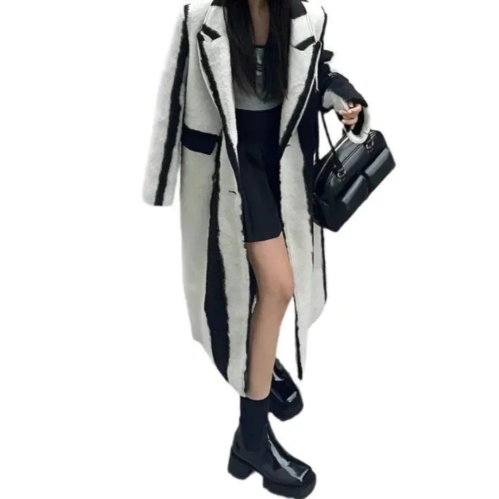 Striped Wool Coat