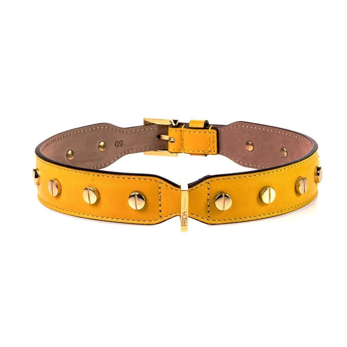 Stud Screw Leather Dog Collar Sun Large