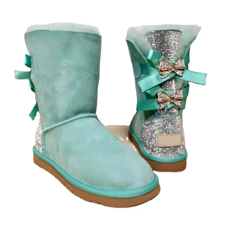 stylish winter boots for women in stock Sparkle with bow with jewel winter   boots