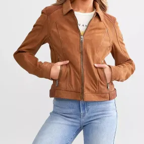 Sunny Leather Jacket (Cognac)