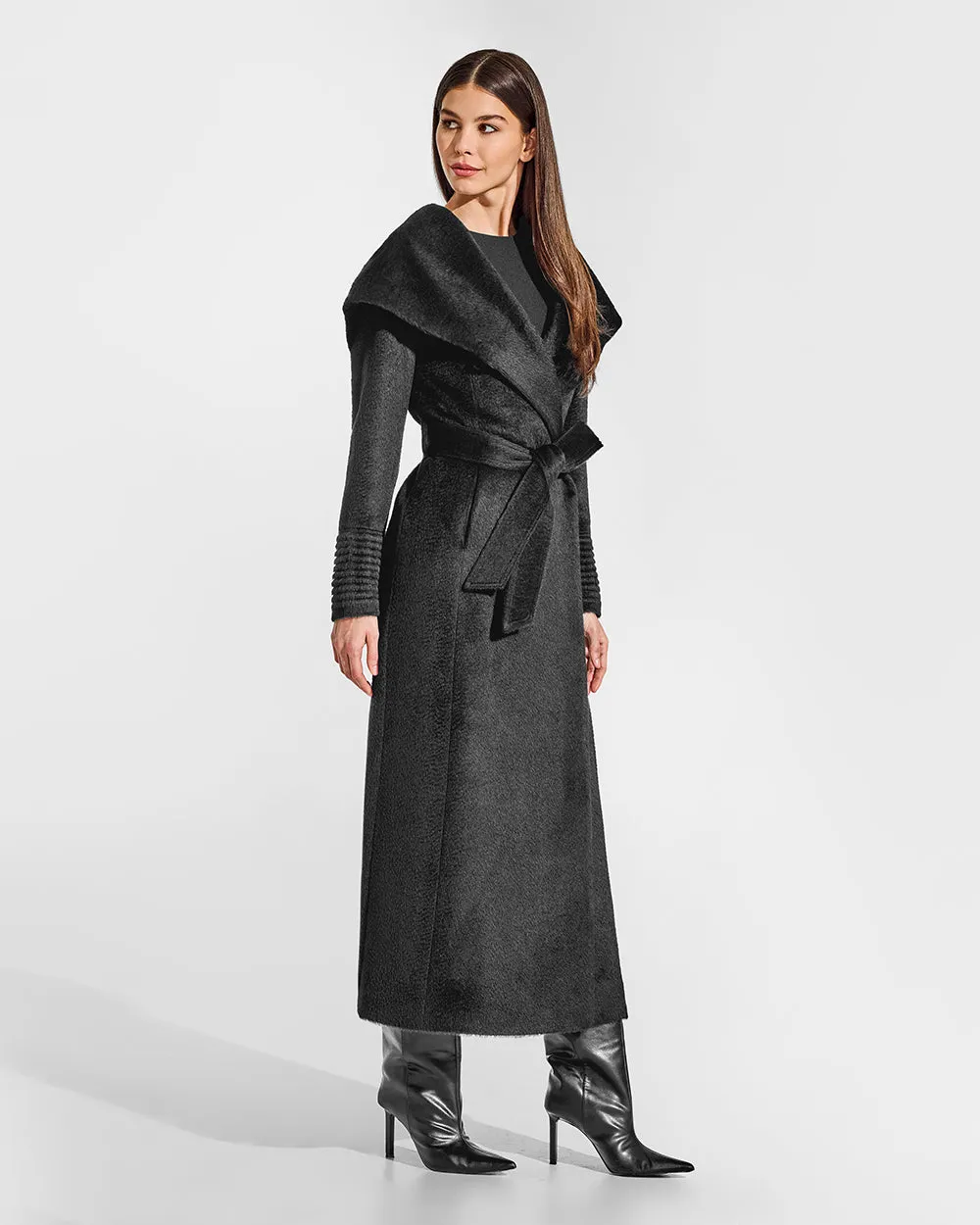 Suri Alpaca Maxi Hooded Wrap Coat