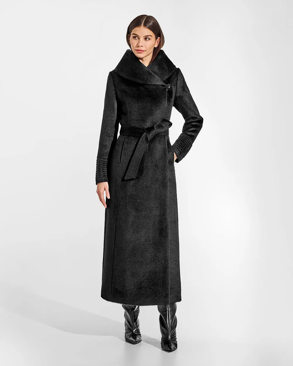 Suri Alpaca Maxi Hooded Wrap Coat