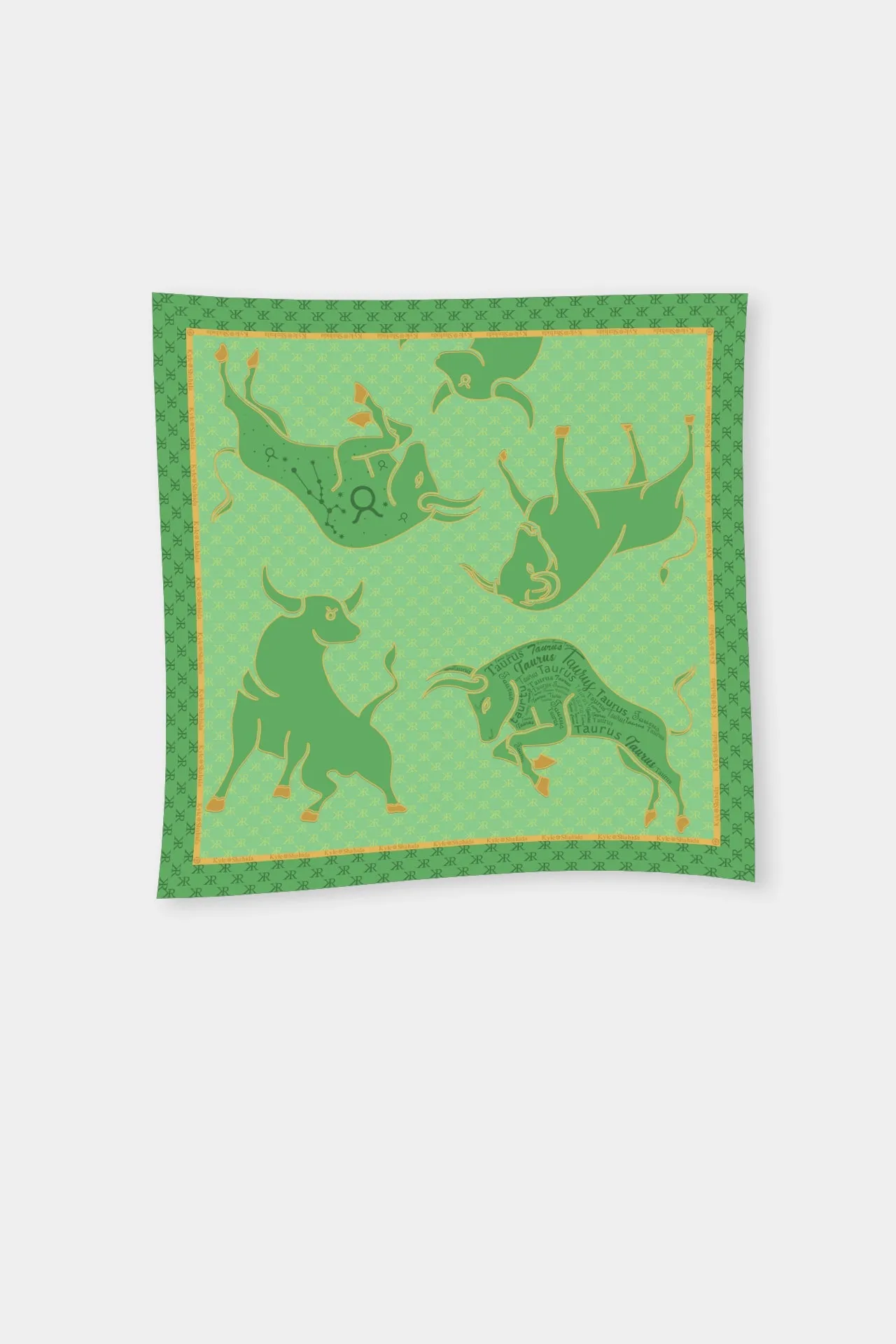 Taurus Zodiac Print Scarves in Mint