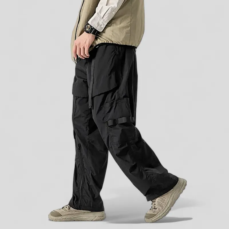 Technical cargo pant with self belt