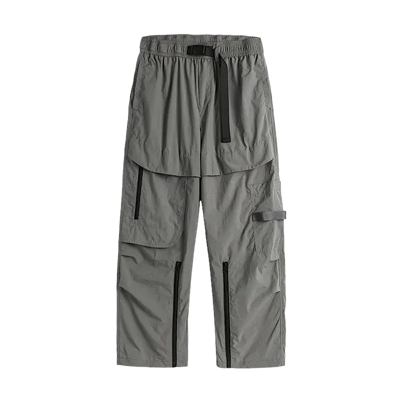 Technical cargo pant with self belt