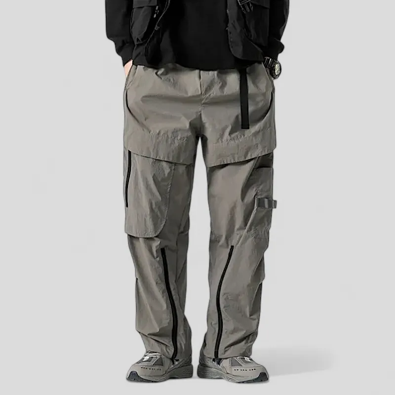 Technical cargo pant with self belt