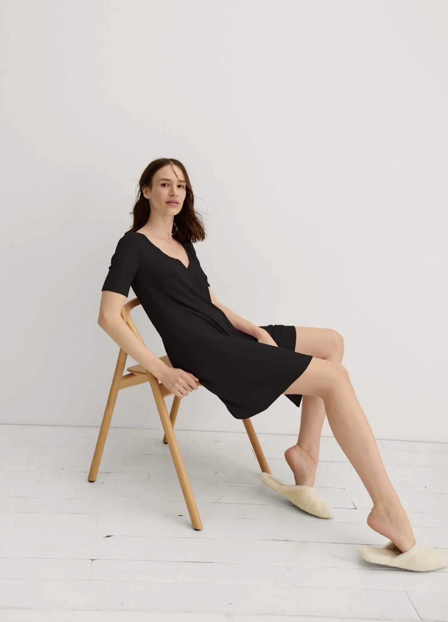 The Softest Rib Nursing Mini Dress