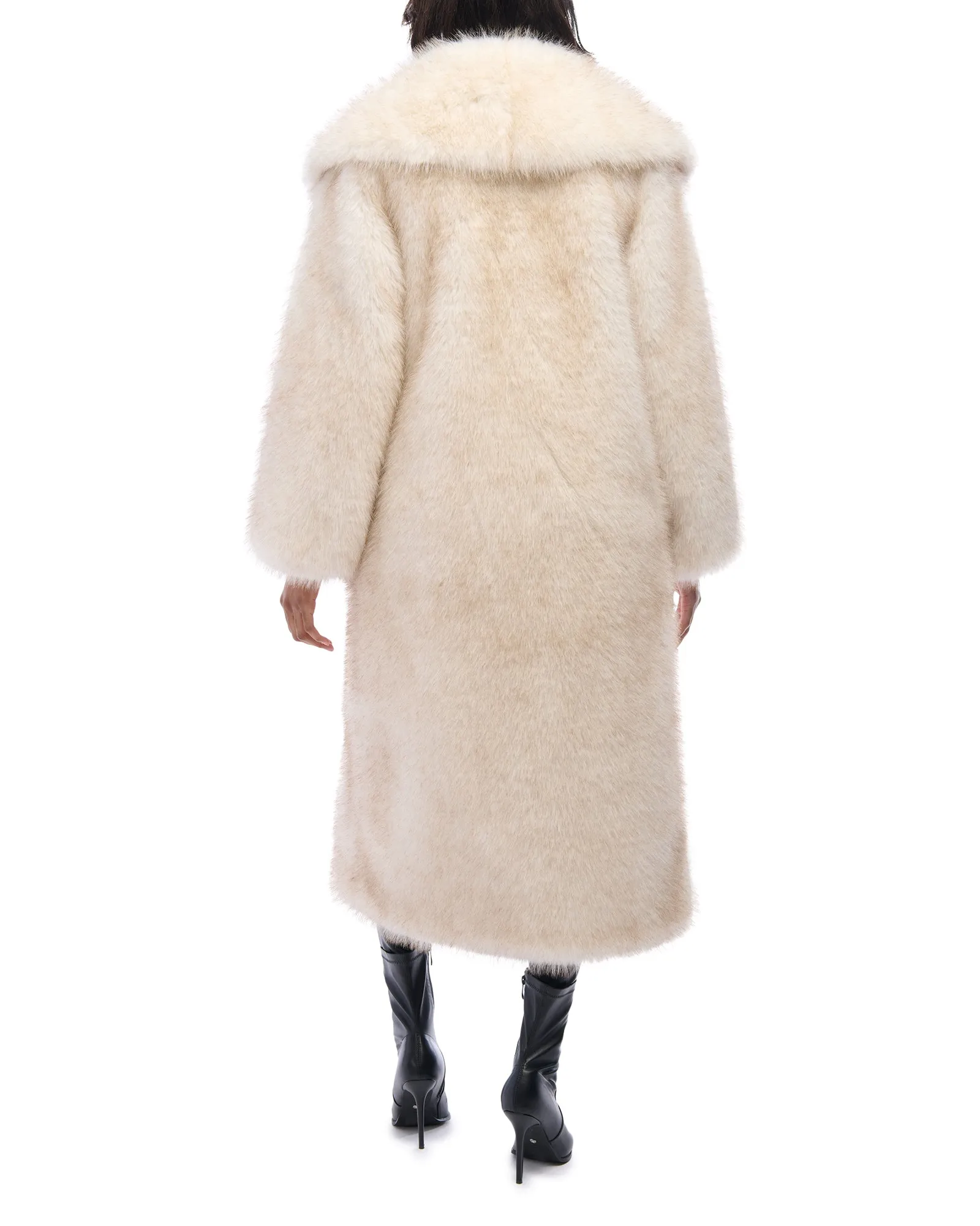 TOASTED-MARSHMALLOW FAUX FUR JACKET