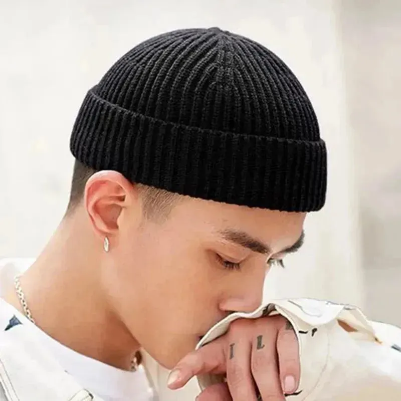 Trendy Knitted Beanie - Cozy Wool Cap for Cold Weather