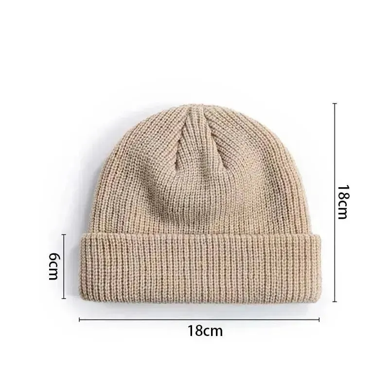 Trendy Knitted Beanie - Cozy Wool Cap for Cold Weather