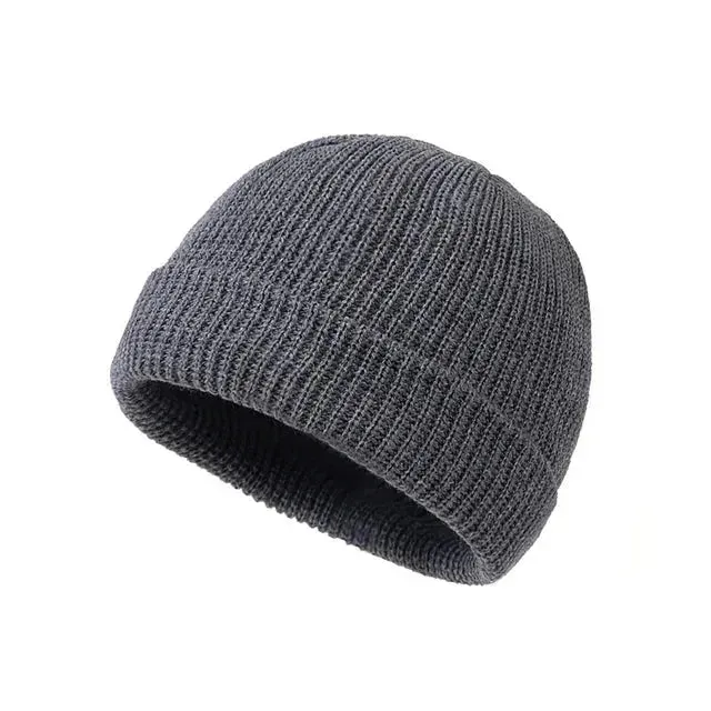 Trendy Knitted Beanie - Cozy Wool Cap for Cold Weather