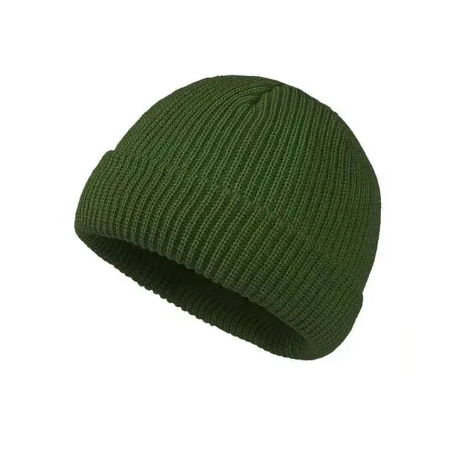 Trendy Knitted Beanie - Cozy Wool Cap for Cold Weather