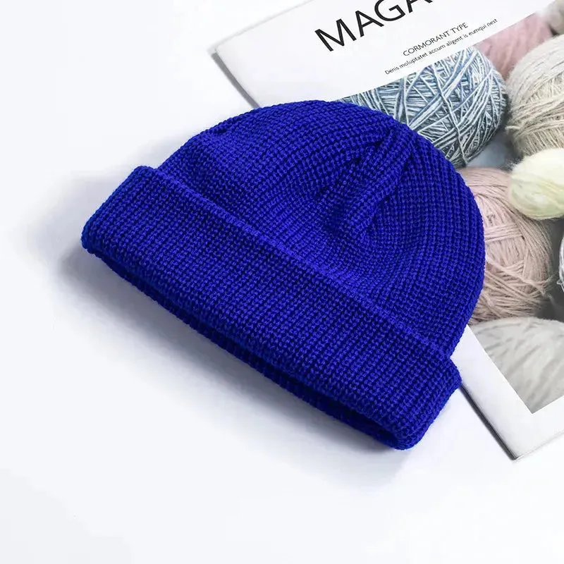 Trendy Knitted Beanie - Cozy Wool Cap for Cold Weather