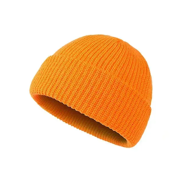 Trendy Knitted Beanie - Cozy Wool Cap for Cold Weather