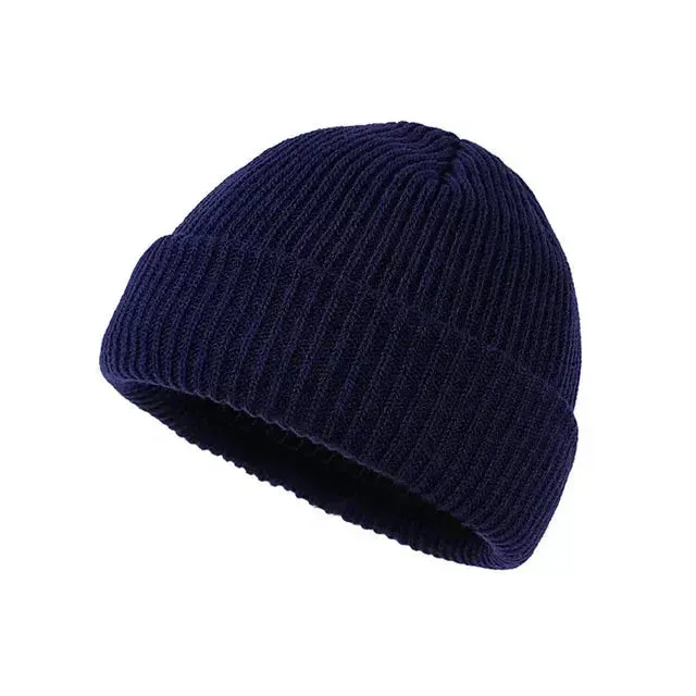 Trendy Knitted Beanie - Cozy Wool Cap for Cold Weather