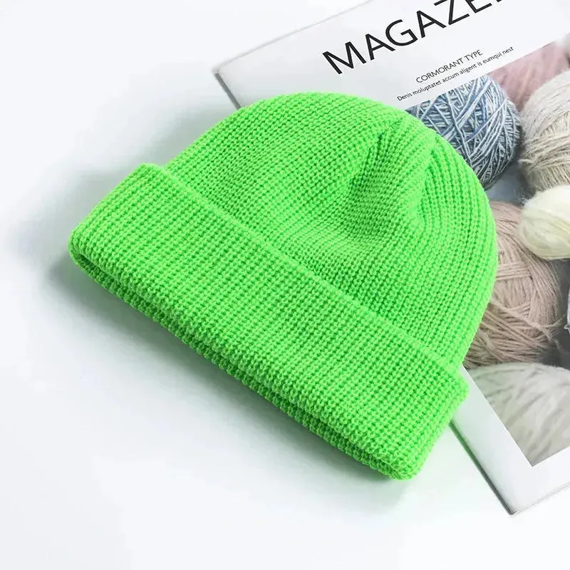 Trendy Knitted Beanie - Cozy Wool Cap for Cold Weather