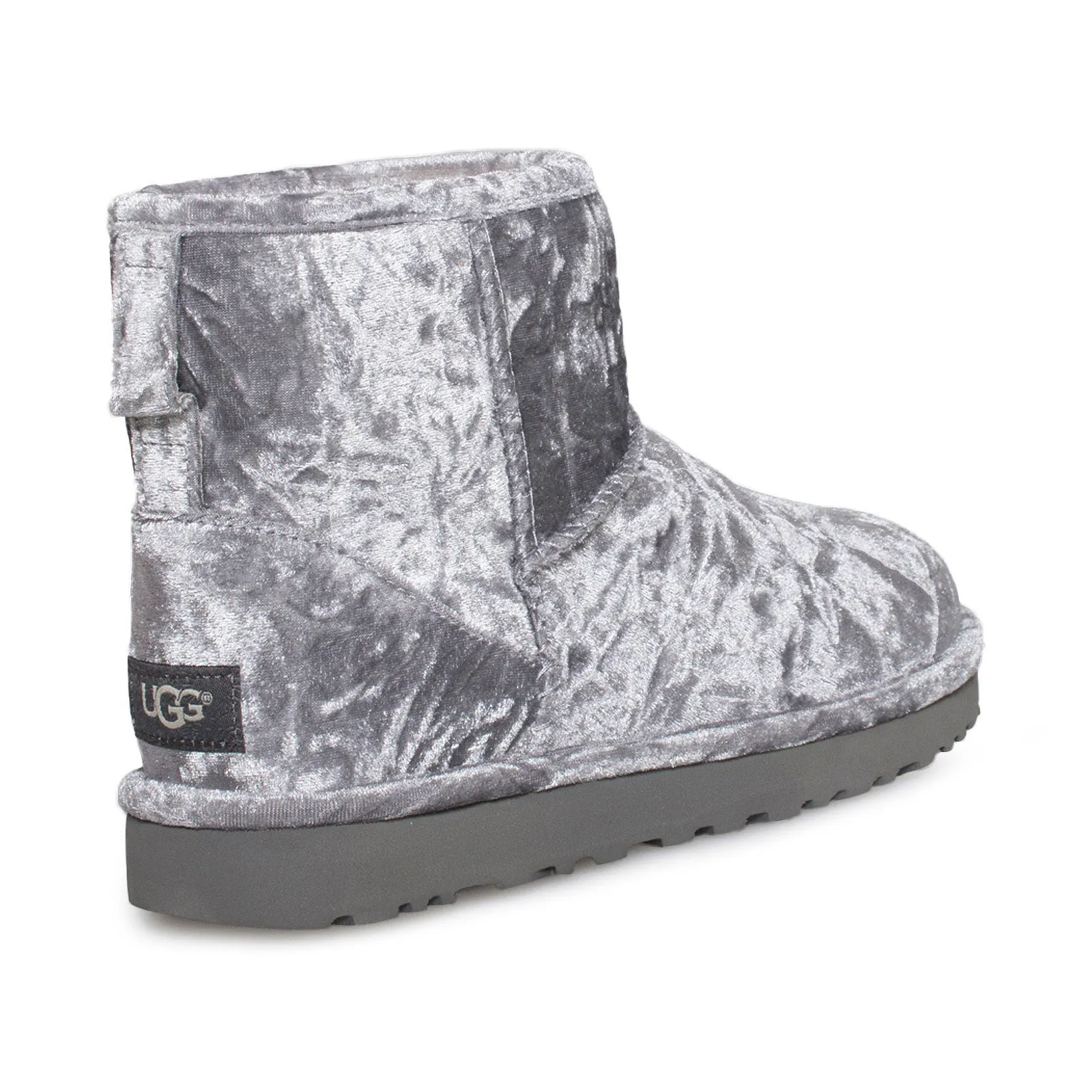 UGG Classic Mini Crushed Velvet Silver Boots