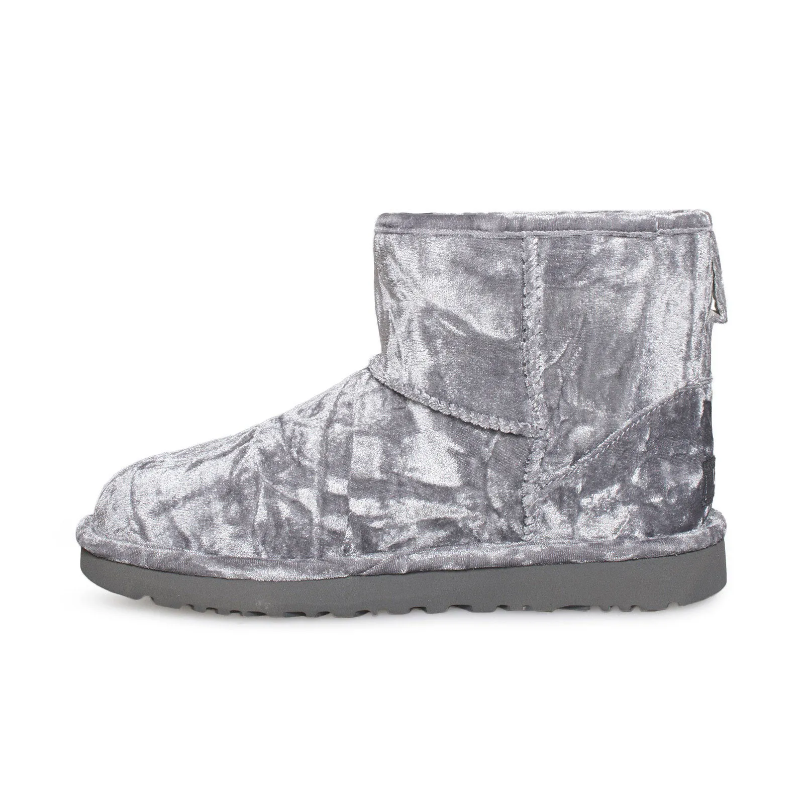 UGG Classic Mini Crushed Velvet Silver Boots