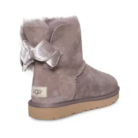 UGG Mini Bailey Bow II Velvet Ribbon Stormy Grey Boots