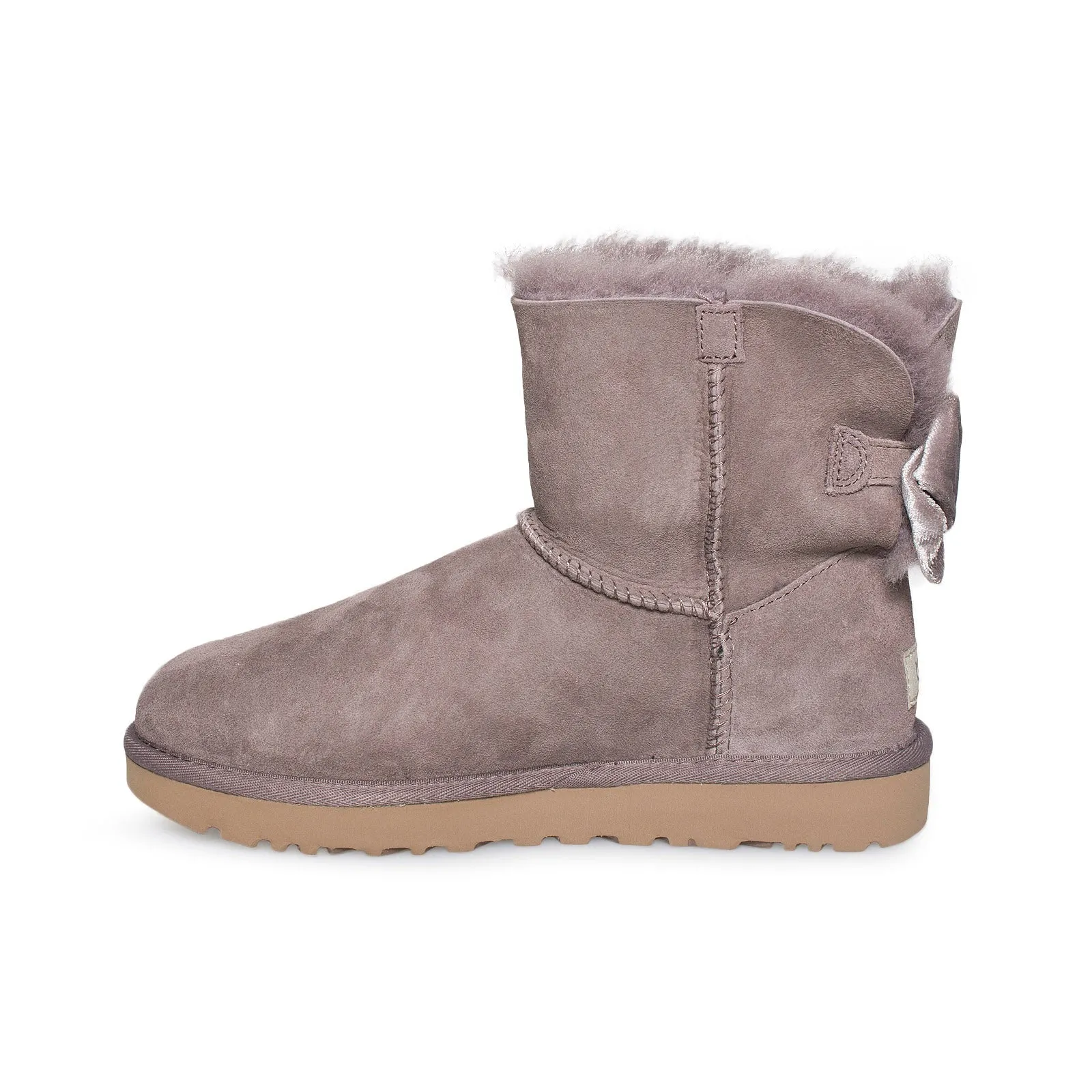 UGG Mini Bailey Bow II Velvet Ribbon Stormy Grey Boots