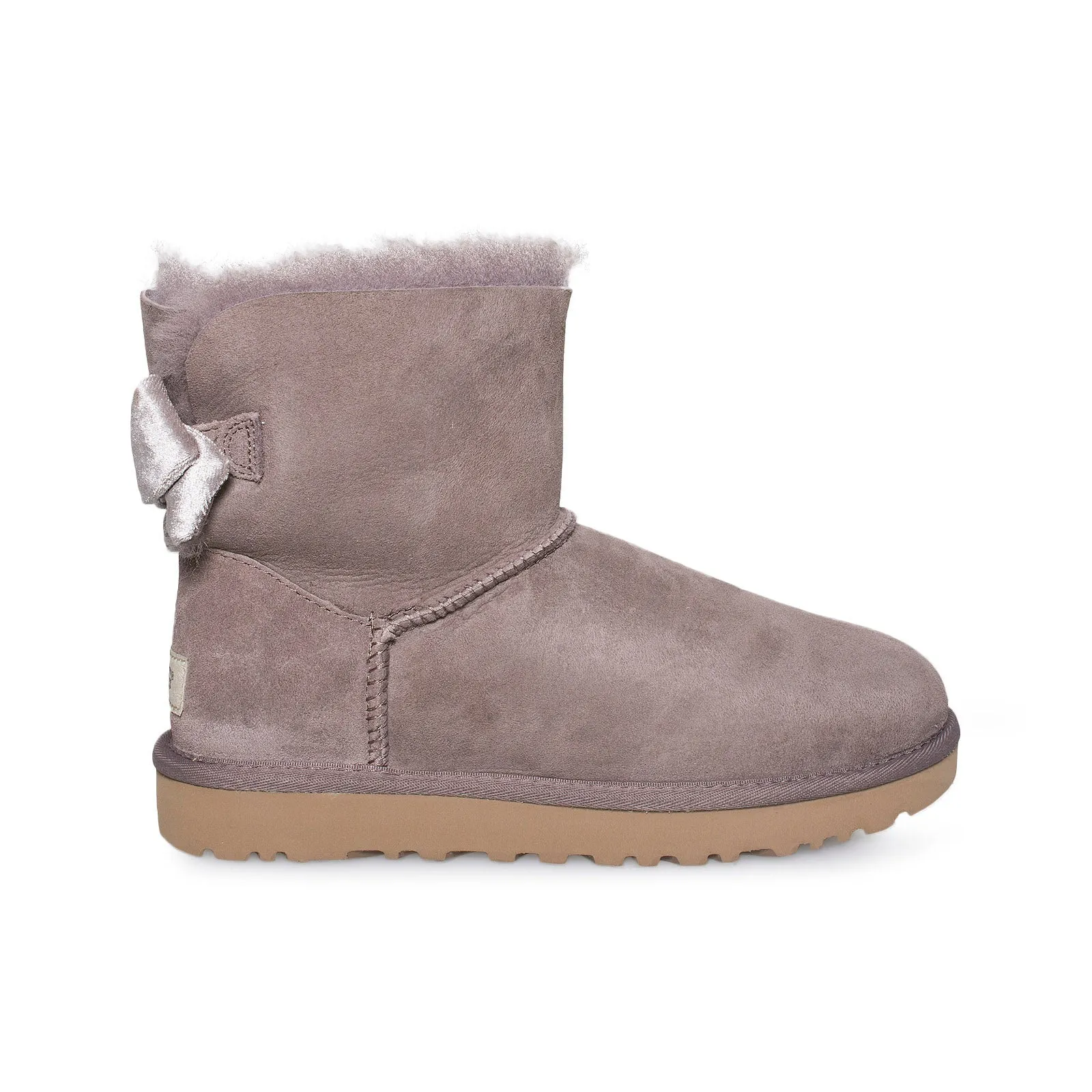 UGG Mini Bailey Bow II Velvet Ribbon Stormy Grey Boots