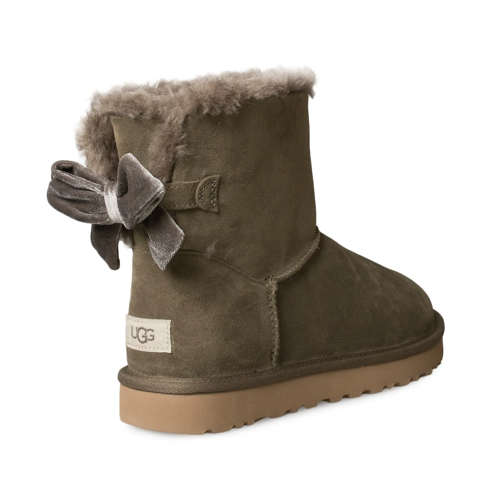 UGG Mini Bailey Bow Velvet Ribbon Eucalyptus Spray Boots - Women's