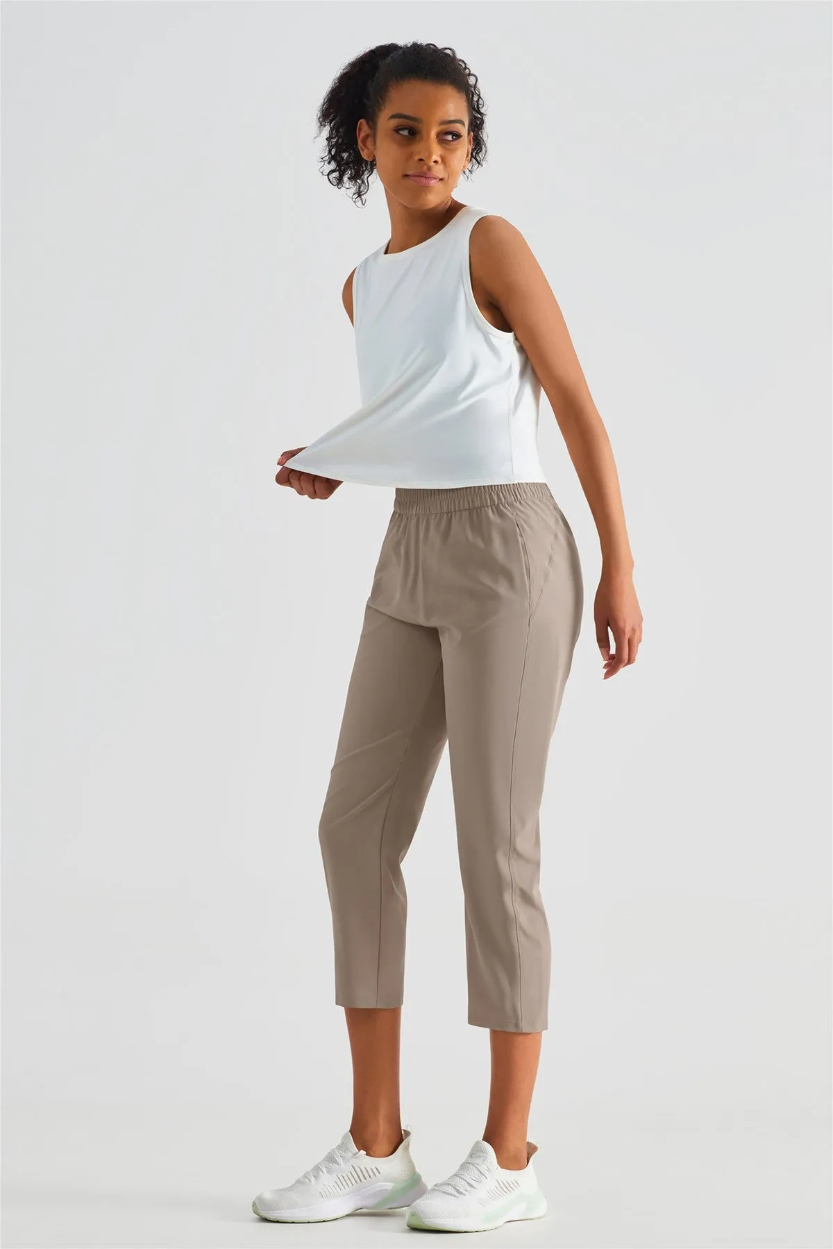 UPF 50  Tapered Crop Pants with Pockets