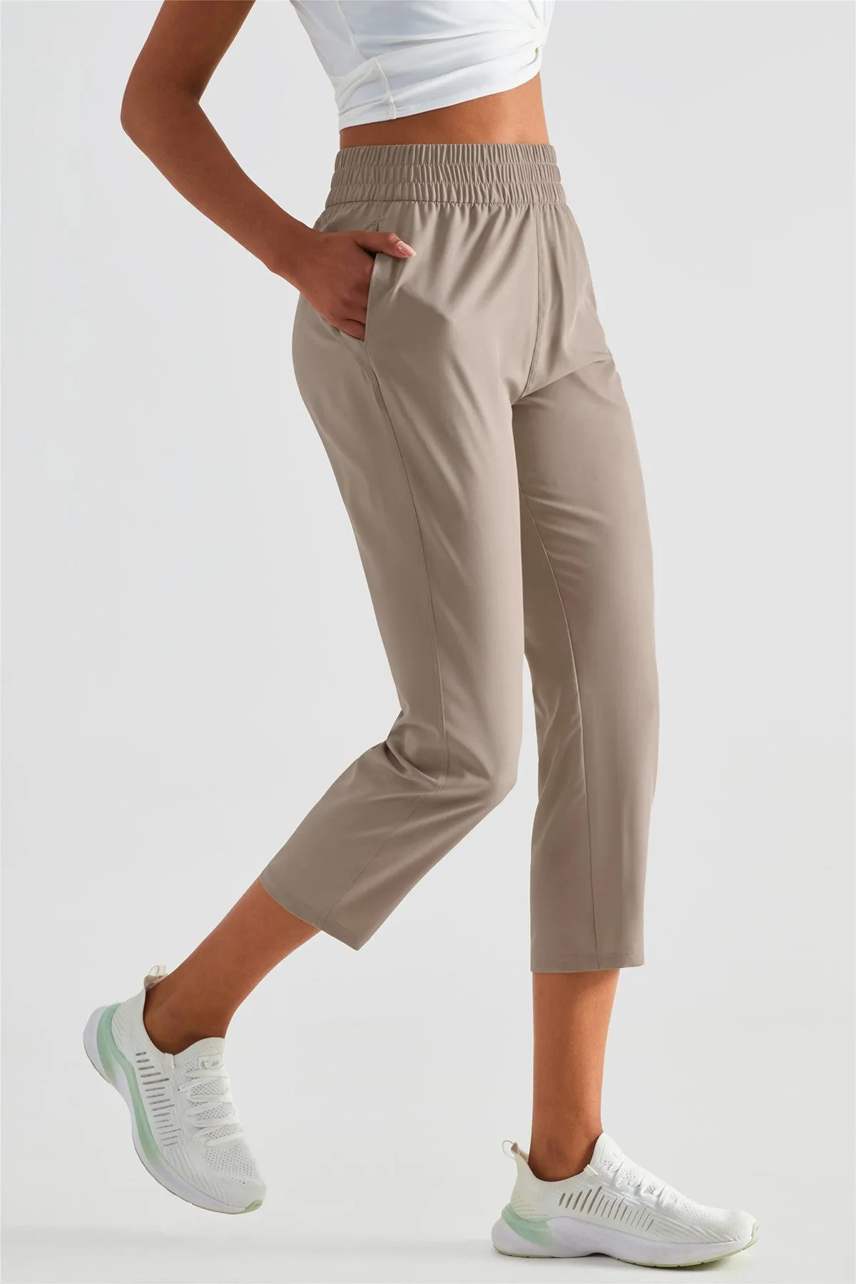 UPF 50  Tapered Crop Pants with Pockets