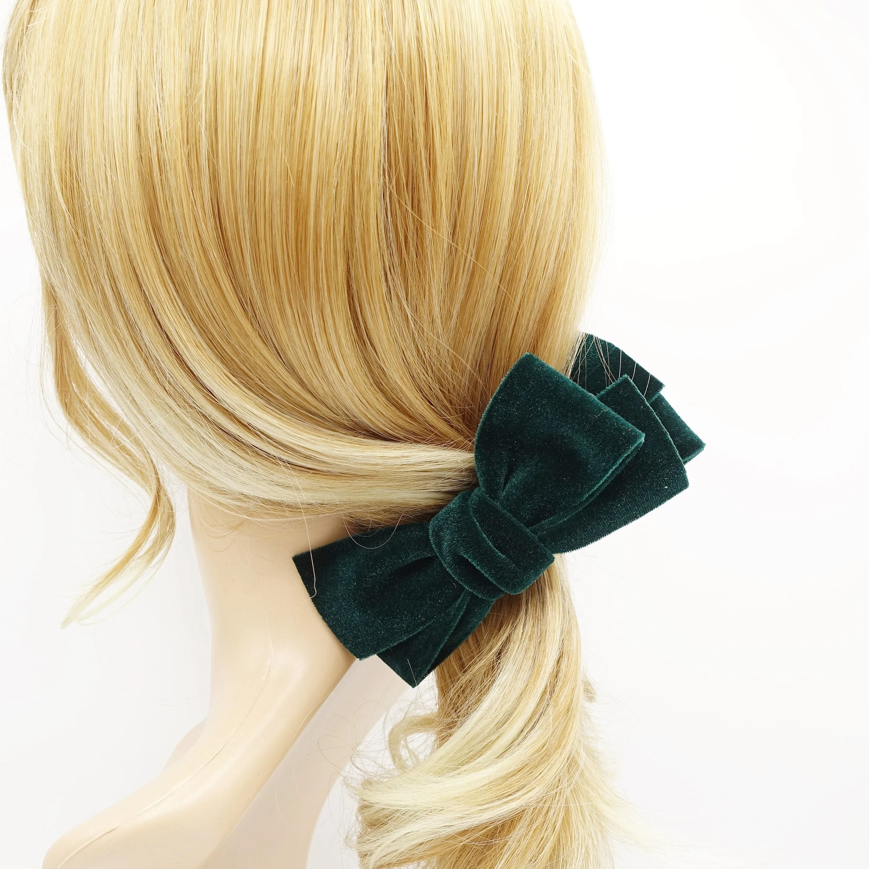 velvet bow banana hair clip