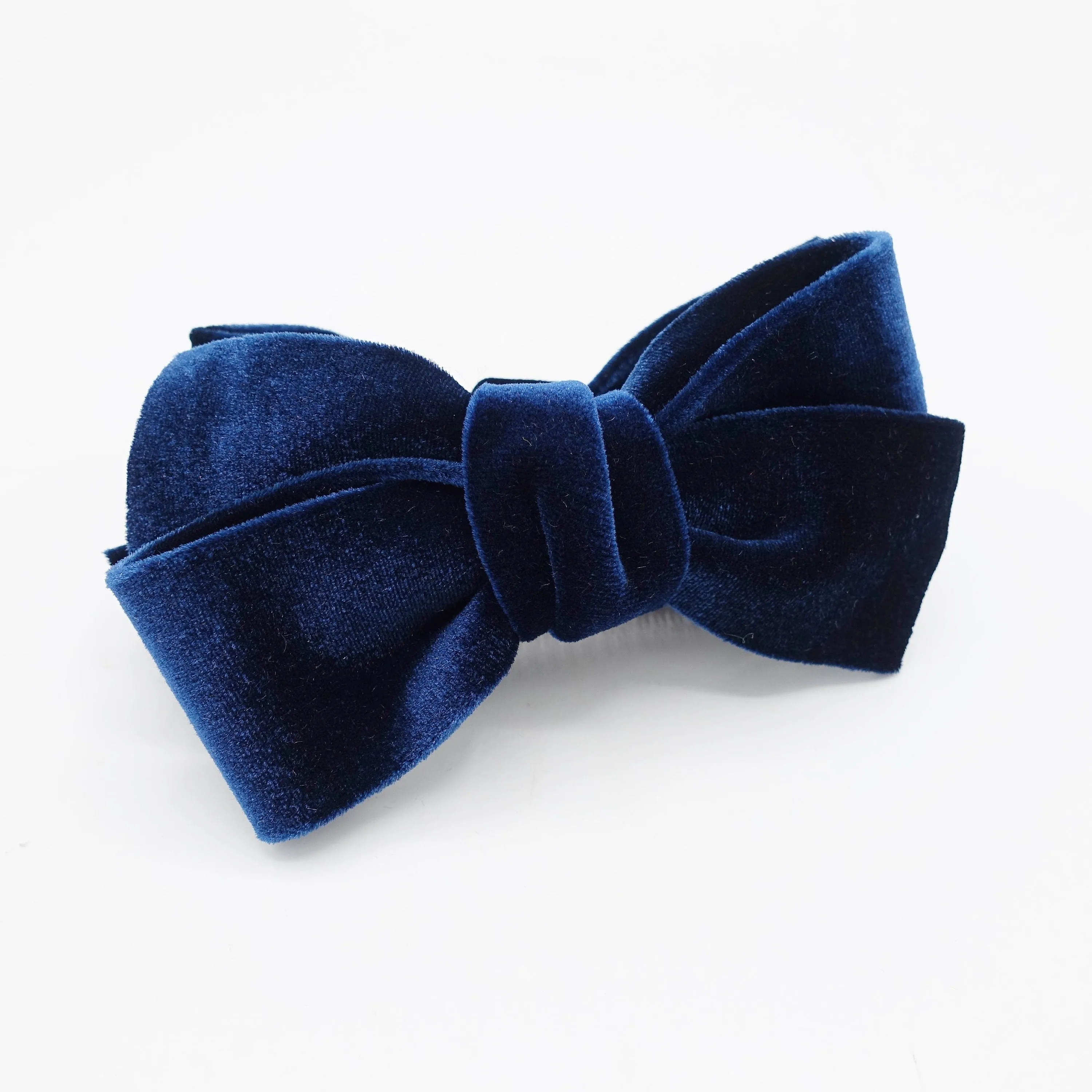 velvet bow banana hair clip