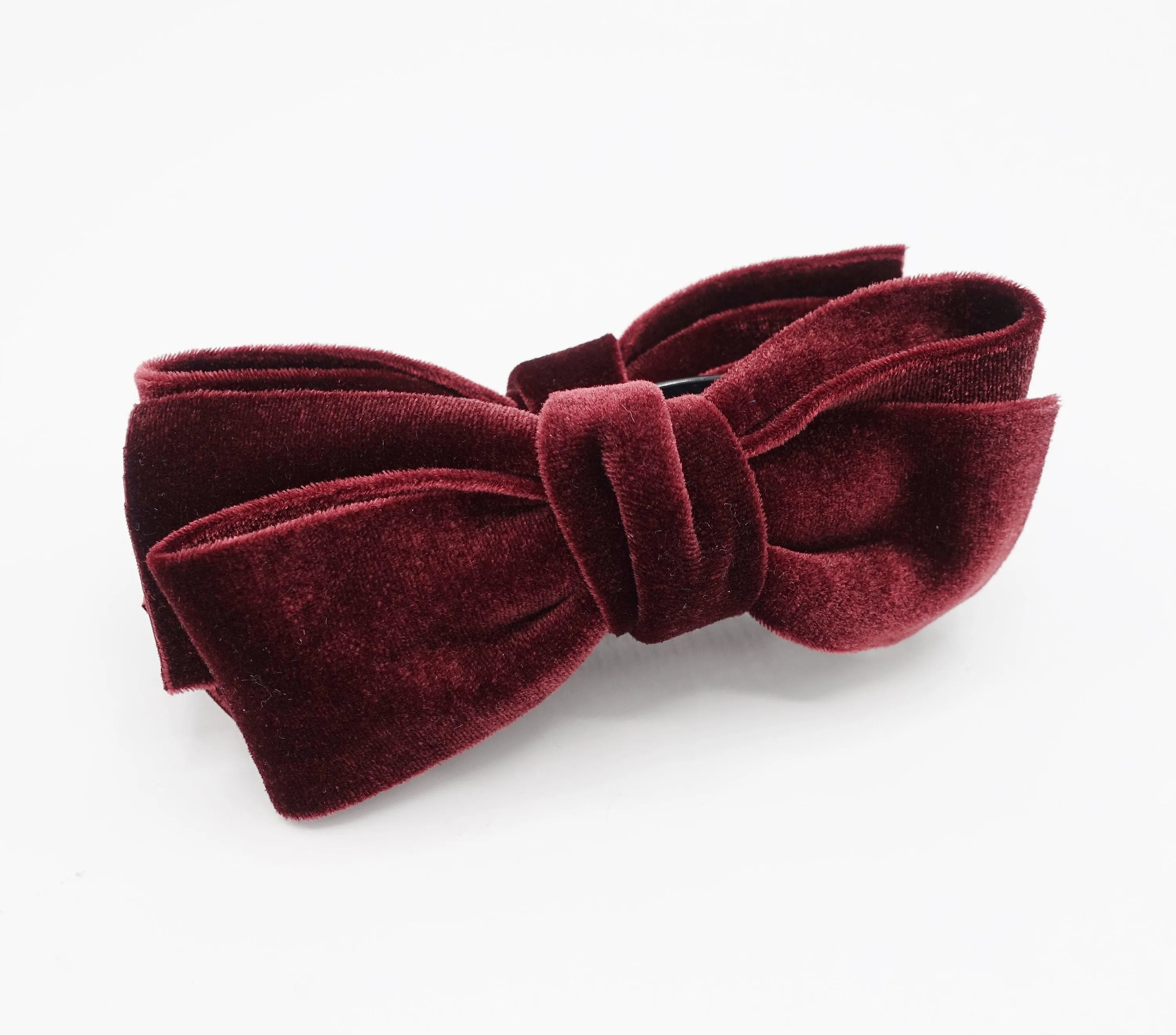 velvet bow banana hair clip