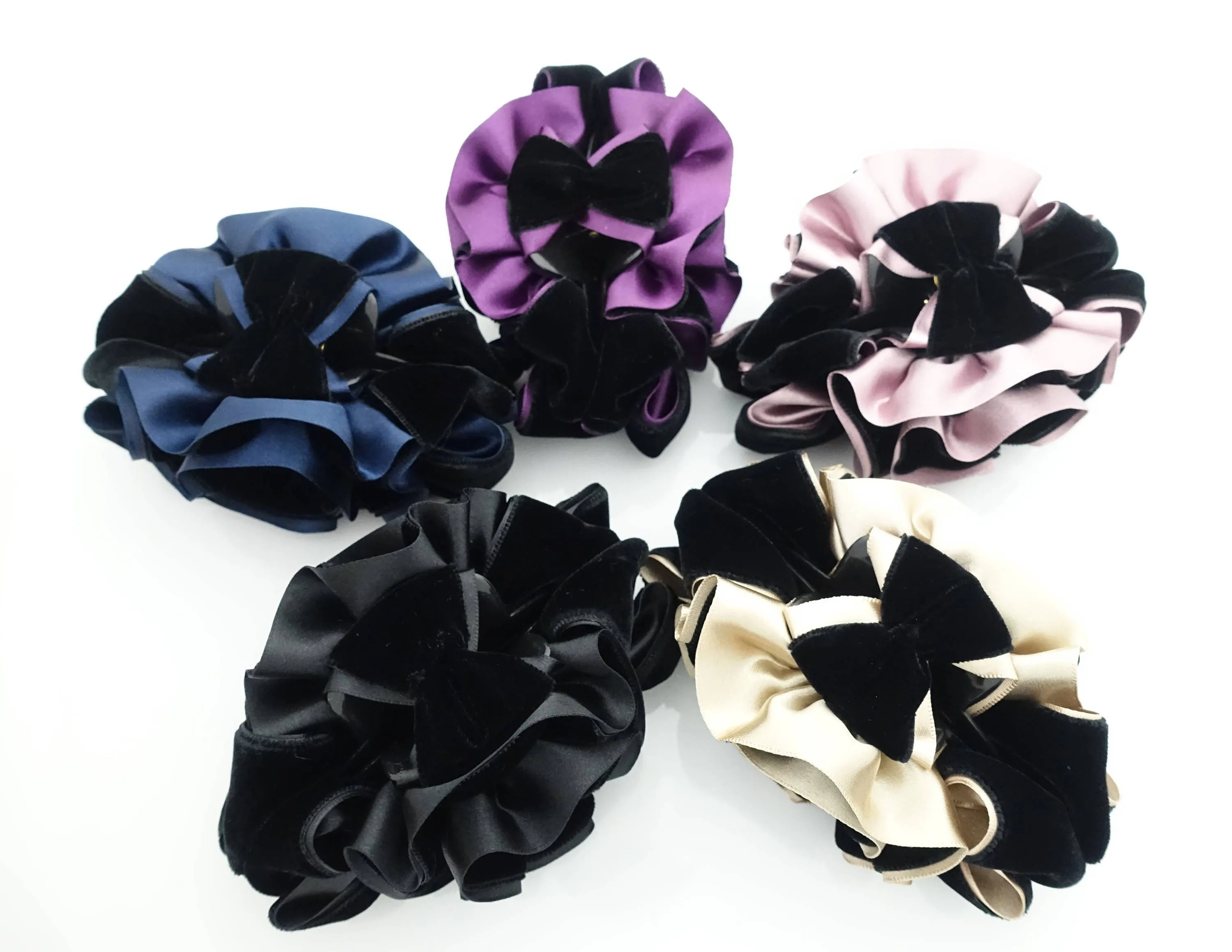 velvet flower hair claw, velvet bow hair clamp, handmade hair accessory for women