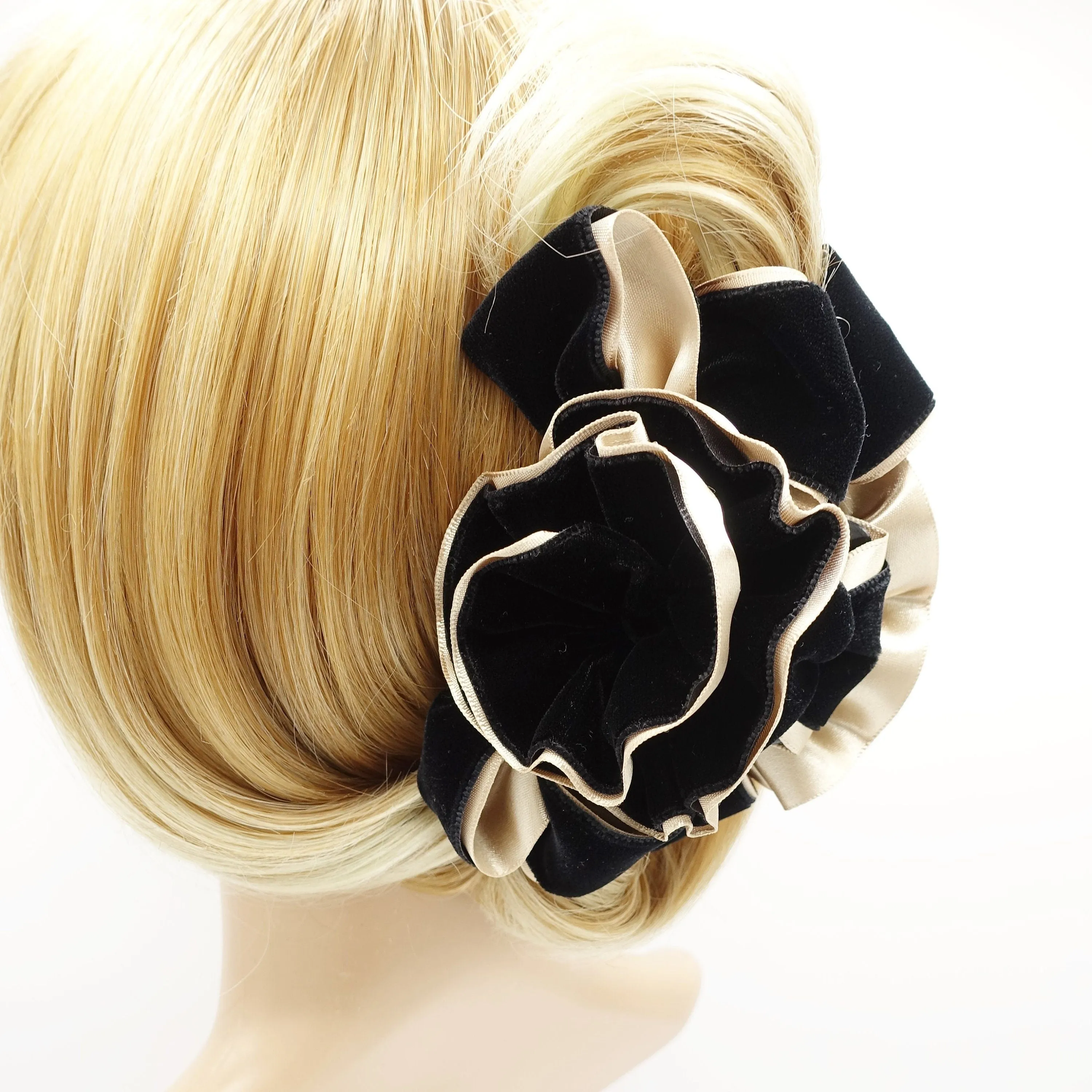 velvet flower hair claw, velvet bow hair clamp, handmade hair accessory for women