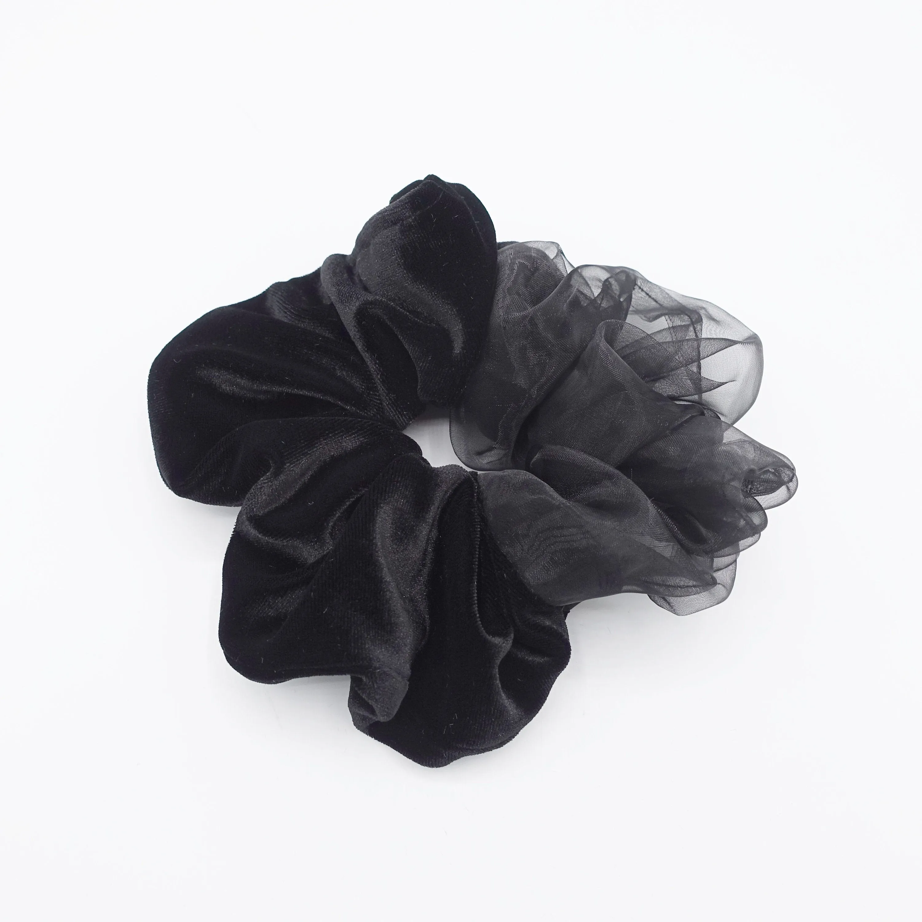 velvet scrunchies tulle block scrunchie for women