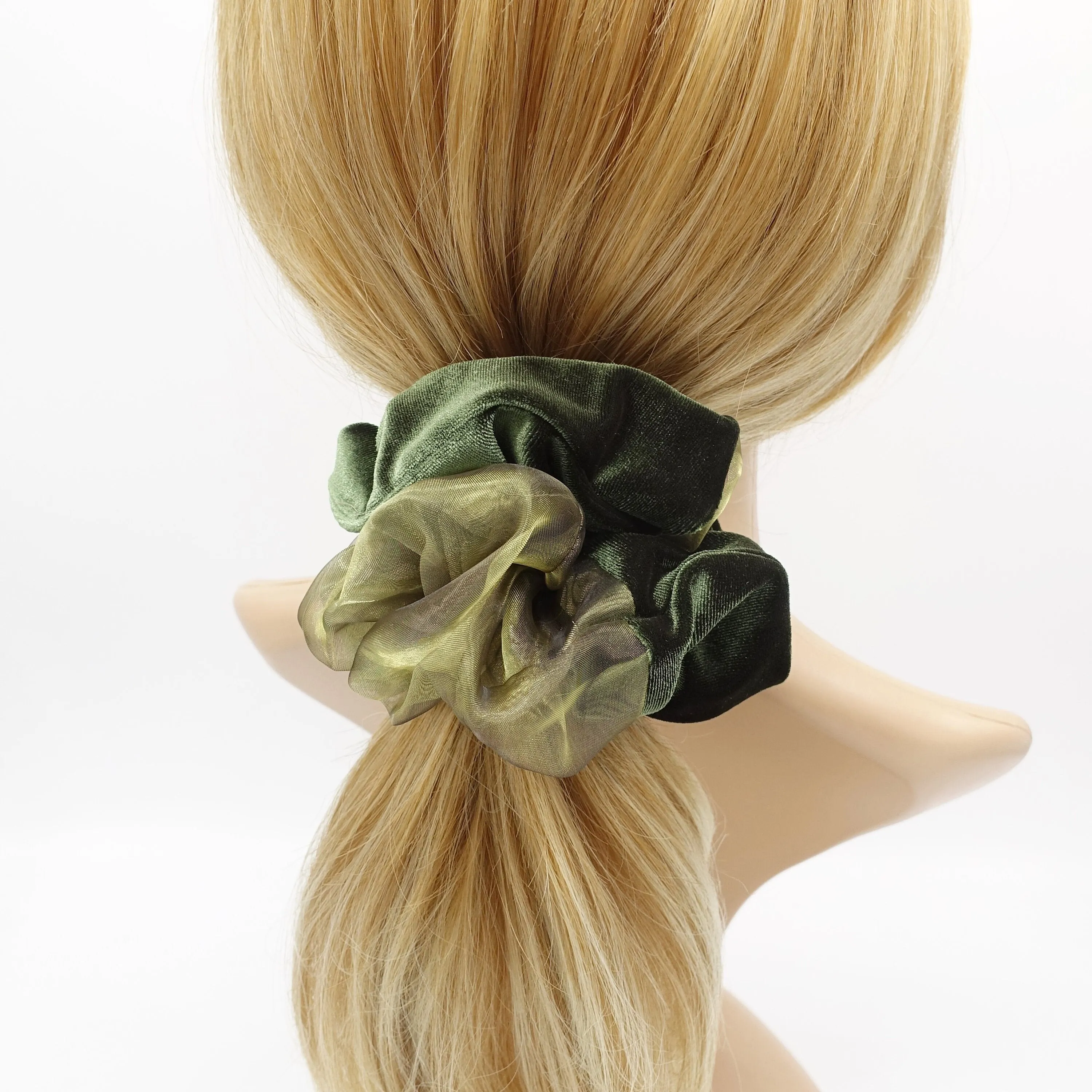 velvet scrunchies tulle block scrunchie for women