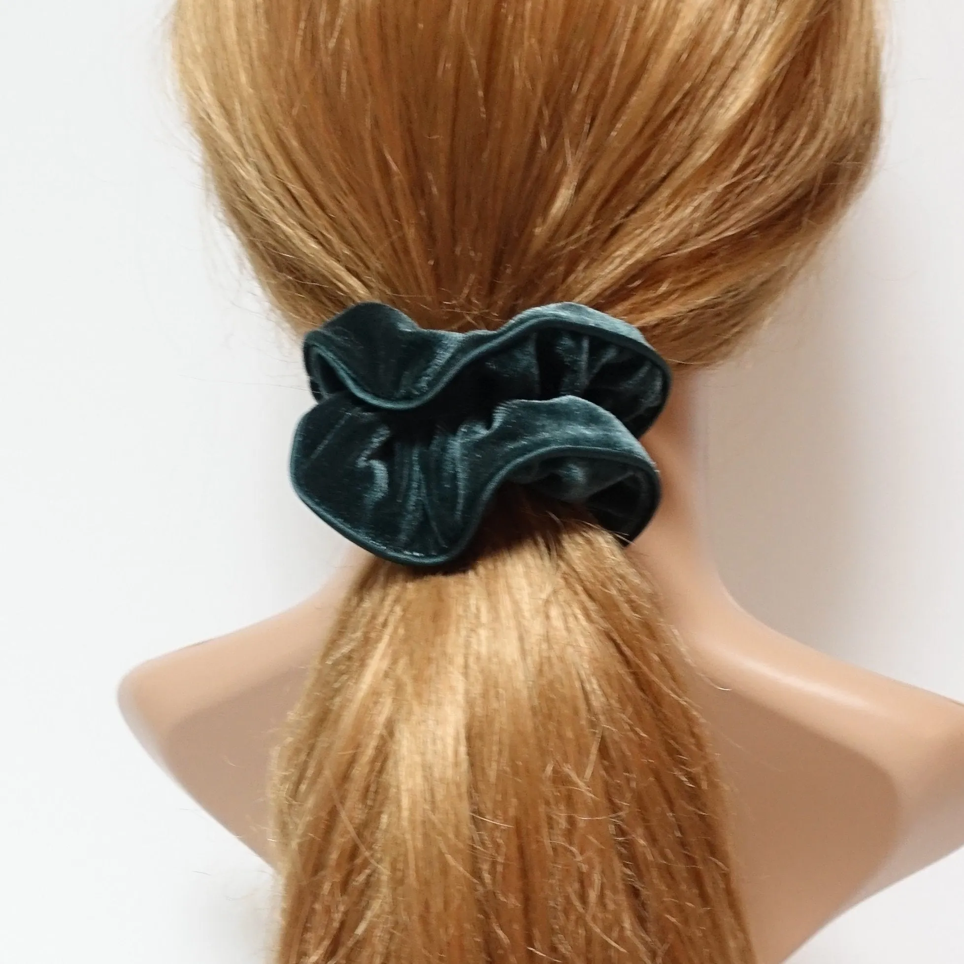 velvet scrunchy with satin trim  medium size scrunchies women hair accessory