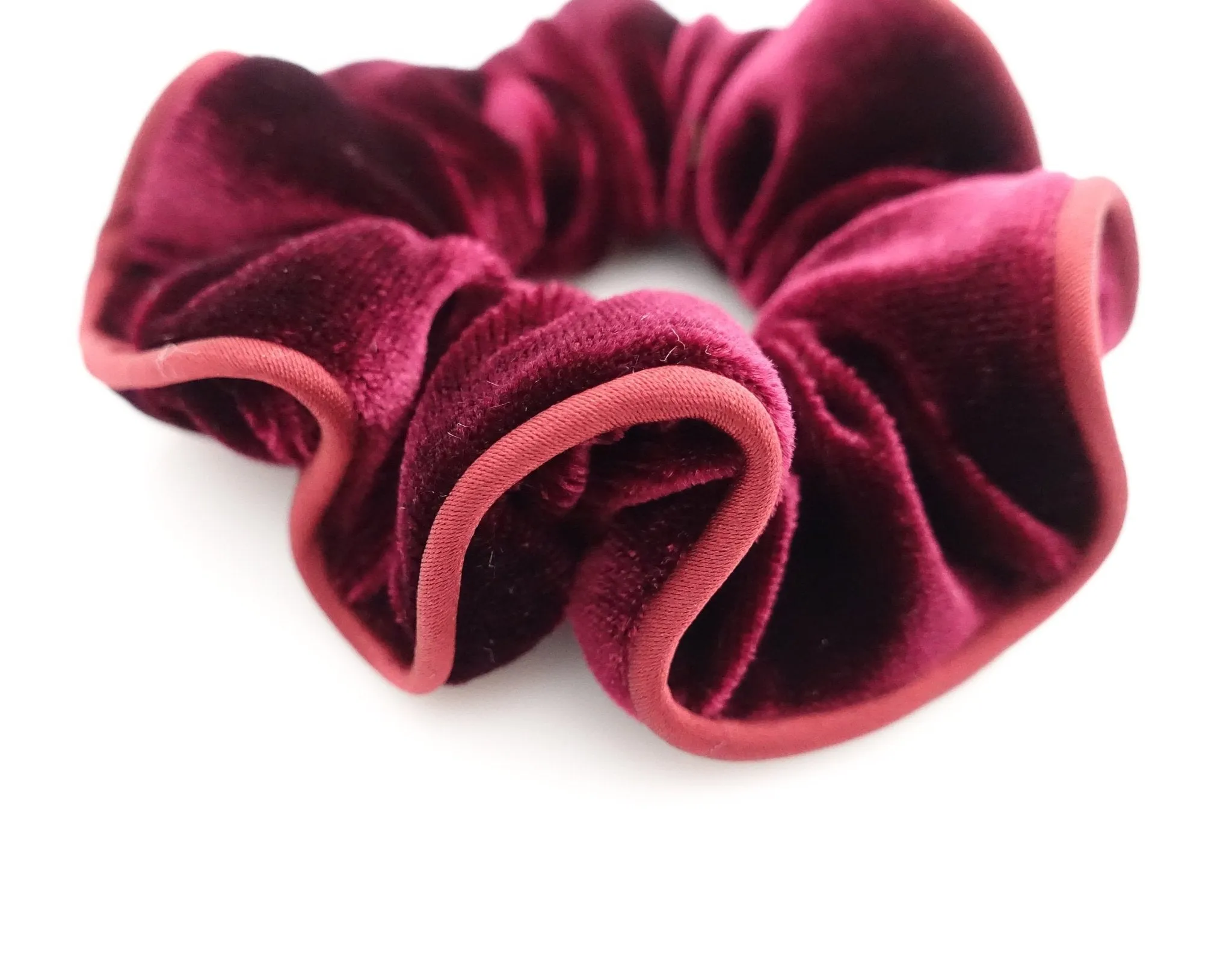 velvet scrunchy with satin trim  medium size scrunchies women hair accessory