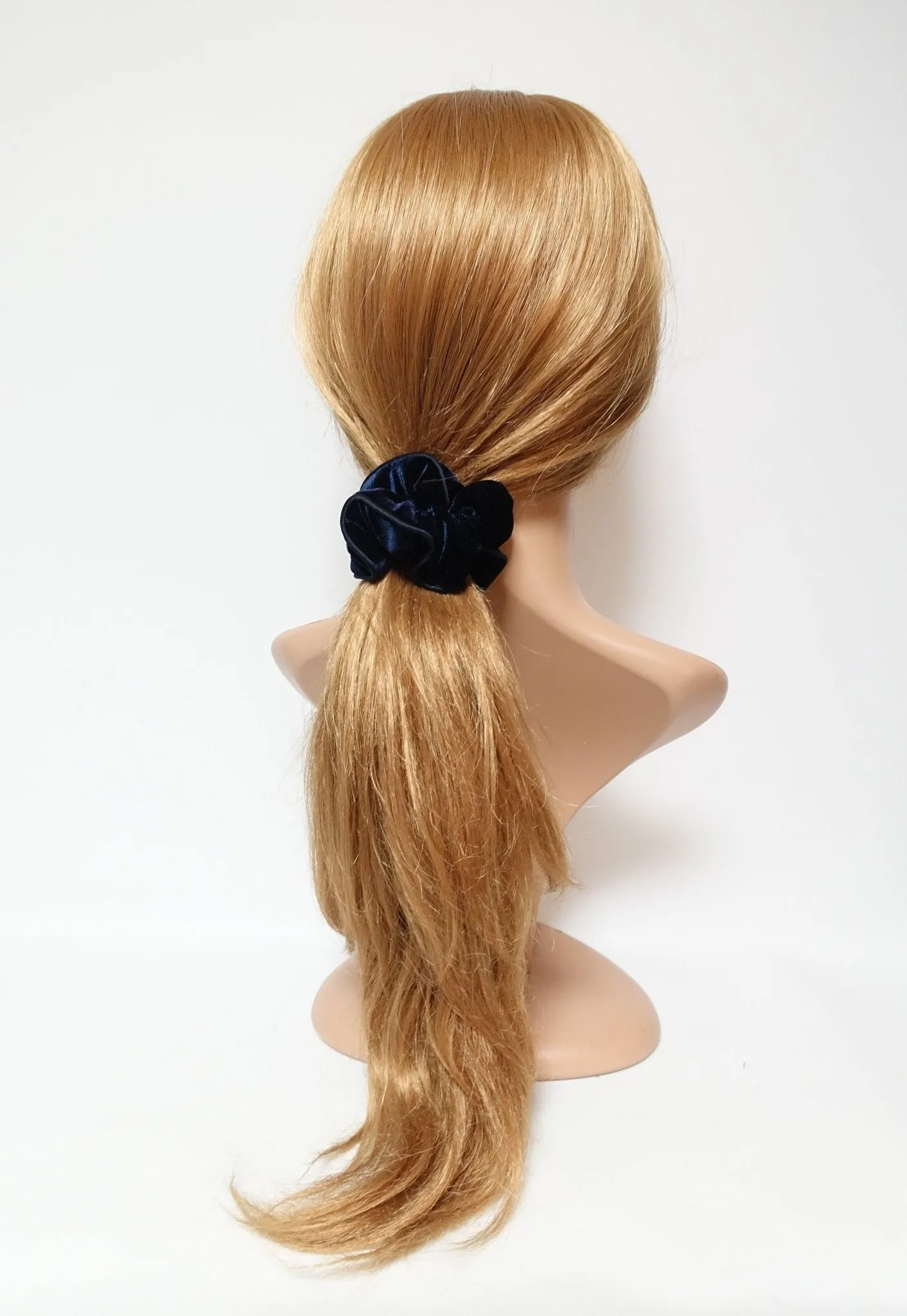 velvet scrunchy with satin trim  medium size scrunchies women hair accessory