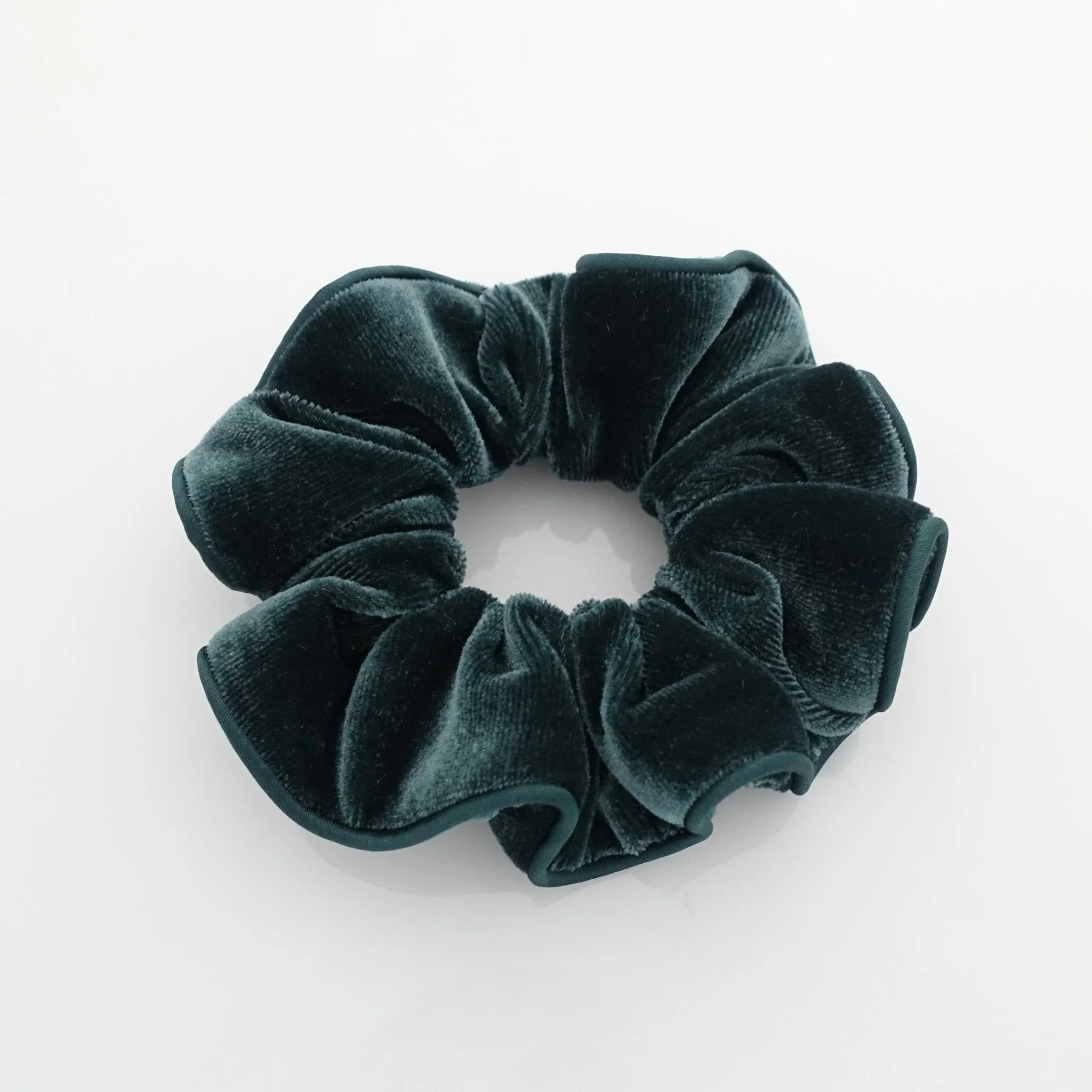 velvet scrunchy with satin trim  medium size scrunchies women hair accessory