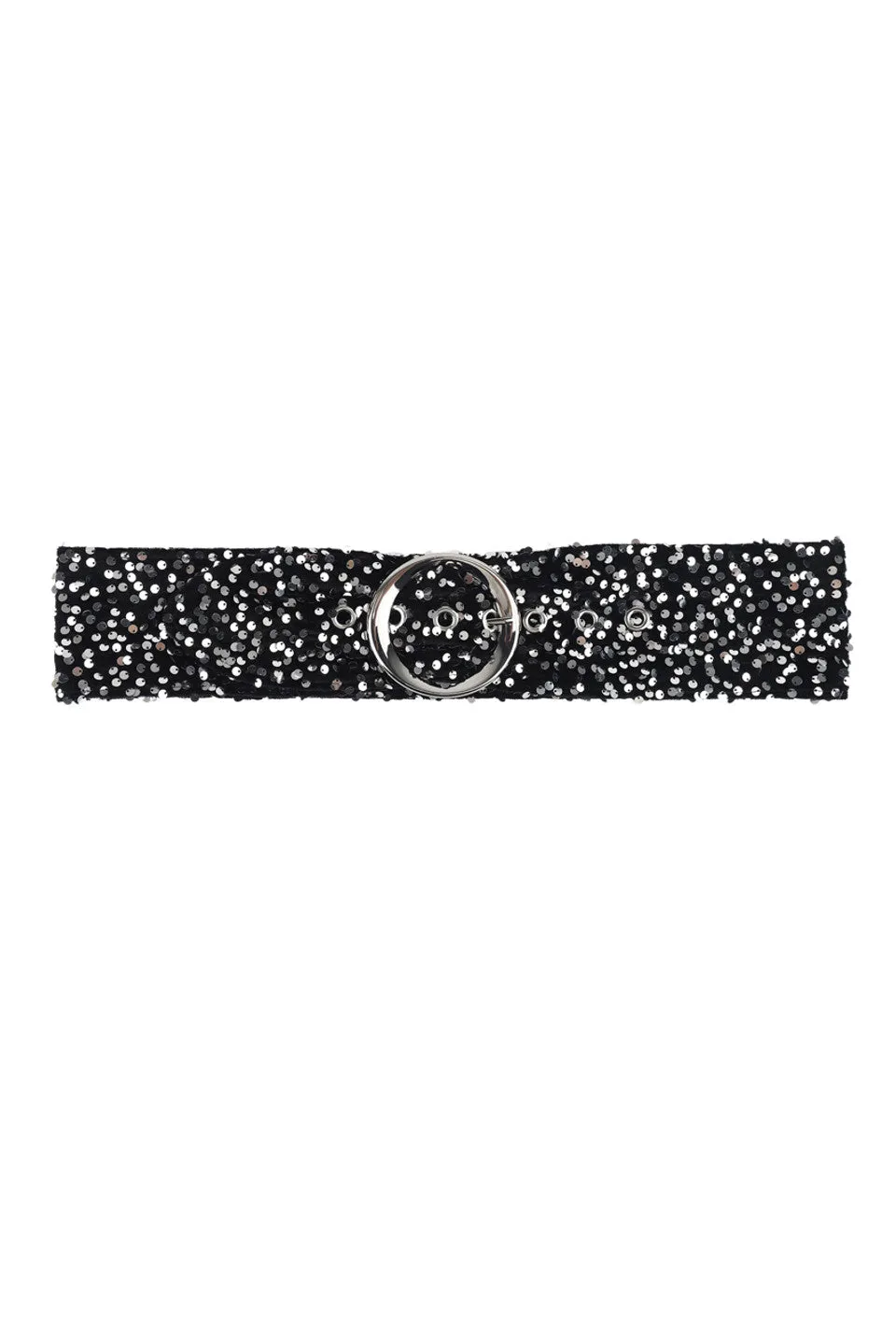 Velvet Sequin Wide Belt